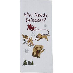 Park Designs Who Needs Reindeer Dishtowel